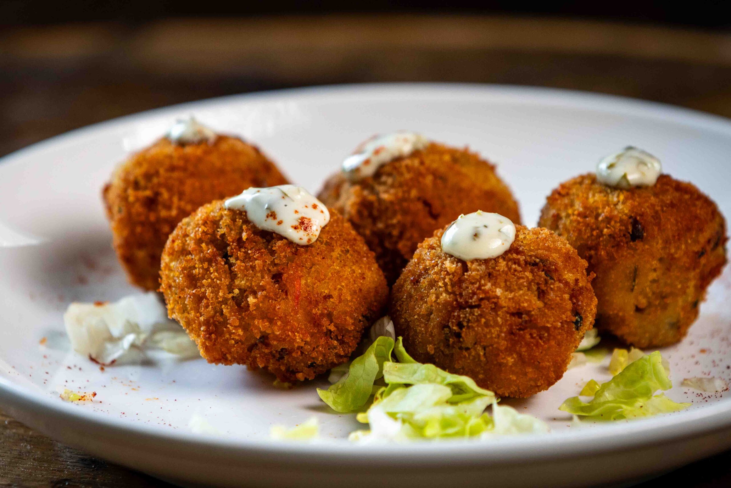 Arancini de Arroz con Gandules - Bandeja de 25